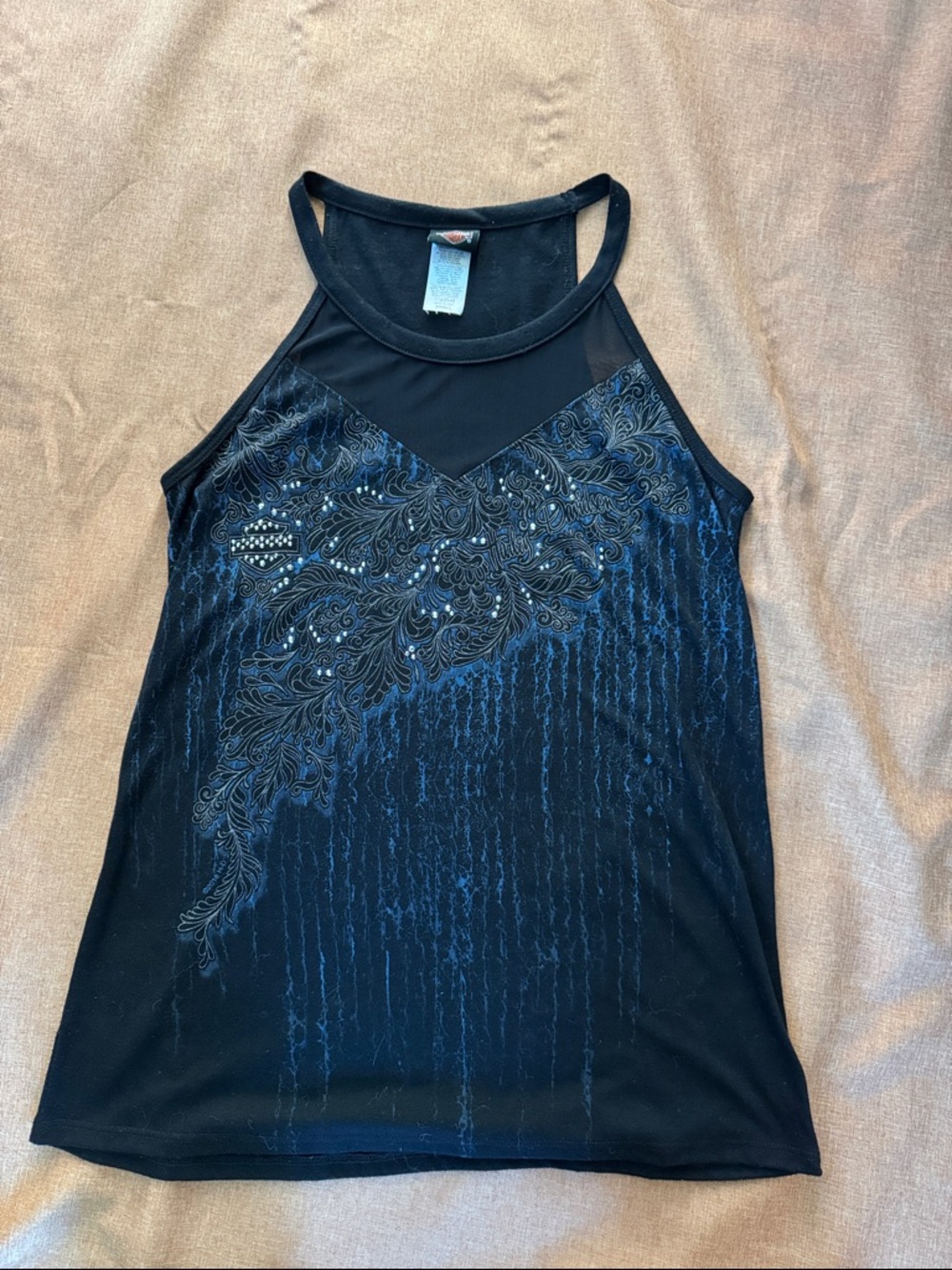 Harley-Davidson Bling & Seer Black Tank Top Sexy Size Small